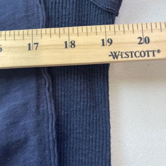 Soft Surroundings Navy Blue V Neck Tunic Long Sleeves Knit Button - Picture 9 of 11